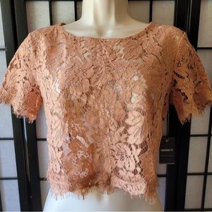 NWOT Forever 21 Peach Lace Top
